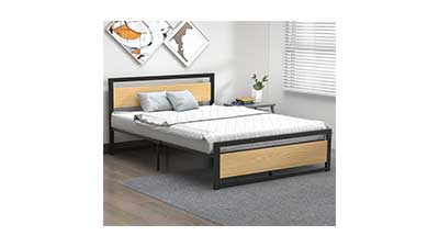 Idealhouse Metal and Wood Bed Frame