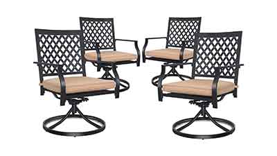 4-Piece Outdoor Swivel Dining Chair Set