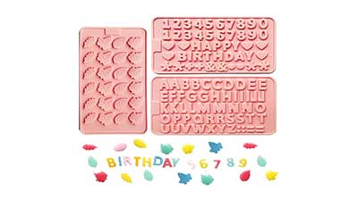 Leaves Letters Birthday Silicone Chocolate Molds