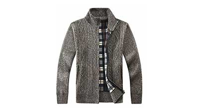 Mens Casual Full Zip Knitted Cardigan Sweaters