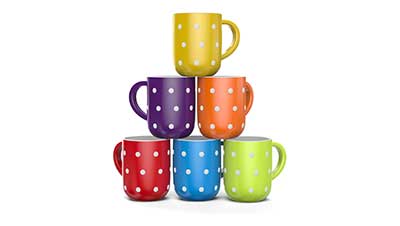 Set of 6 Large 16 Ounce Ceramic Coffee Mugs