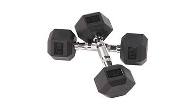 BalanceFrom Rubber Encased Hex Dumbbells