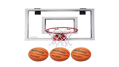 GoSports Basketball Door Hoop 3 Basketballs Pump