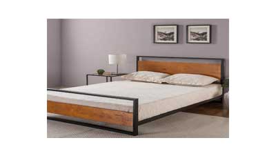 Zinus Suzanne Metal and Wood Platform Bed