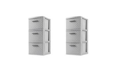 Sterilite 3 Drawer Weave Tower Plastic