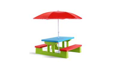 Costway 4 Seat Kids Picnic Table W Umbrella