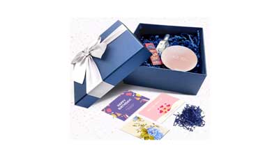 Luxury Blue Gift Box With Lid and Ribbon