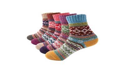 Womens Vintage Style Wool Thick Warm Socks