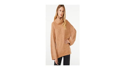 Scoop Women's Cozy Tunic Turtleneck Sweater