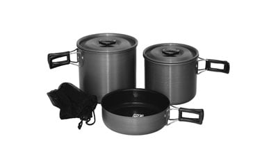 Black Ice 5 pc Hard Anodized Camping Cookware