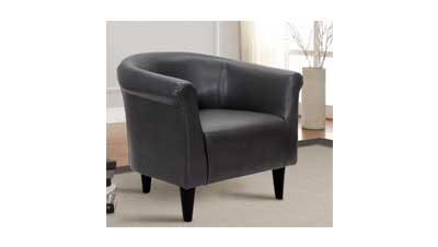 Faux Leather Bucket Accent Chair