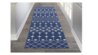 Nourison Contemporary Navy Area Rug Runner