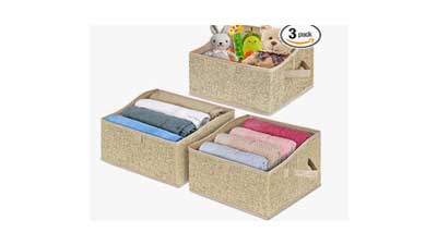 BALEINE 3 Pack Closet Storage Bins