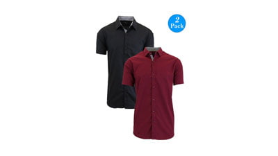 Mens Short Sleeve Slim Fit Solid Shirts