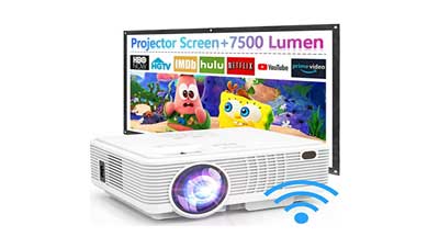 WiFi Projector with 100-inch Projector Screen