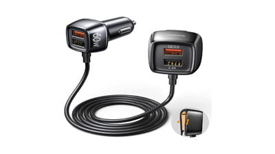 Cigarette Lighter Fast Car Charger Adapter 4 Ports 60W