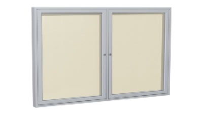 2-Door Outdoor Enclosed Vinyl Bulletin Board