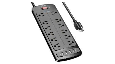 Power Strip with 12 Outlets and 4 USB Ports
