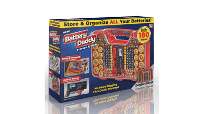 Battery Organizer Storage Case, Battery Box With Tester Holds 93 Batteries Various Sizes For AAA Aa 9v C D And Button Battery