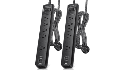 2 Pack Power Strip Surge Protector