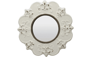 Antique White Round Ceramic Wall Mirror
