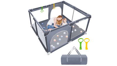 Playpen with Gate for Toddler and Babies