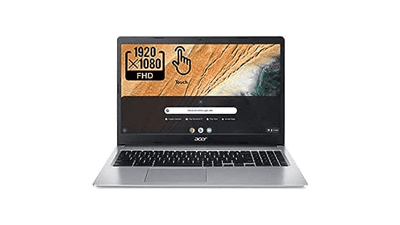 Acer Chromebook 315 15.6" Full HD IPS Touchscreen Laptop, Intel Celeron N4020, 4GB RAM, 64GB eMMC, Webcam, WiFi, 12 Hrs Battery Life, Chrome OS - Silver