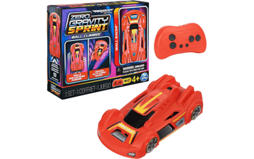 Air Hogs Zero Gravity Sprint RC Car Wall Climber - Red USB-C Rechargeable Indoor Wall Racer - 4-Inches - Kids Toys Ages 4+