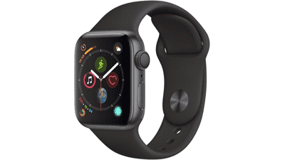 Apple Watch Series 4 GPS 40MM Space Gray Aluminum Case with Black Sport Band Renewed