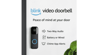 Blink Video Doorbell | 1080p HD Video, Motion Detection Alerts, Battery or Wired, Works with Alexa - Black
