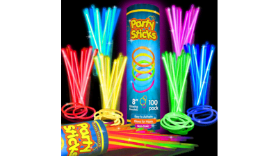 Bulk Glow Sticks - 100pk Glow in the Dark Party Supplies for Neon Parties, Kids, and Adults