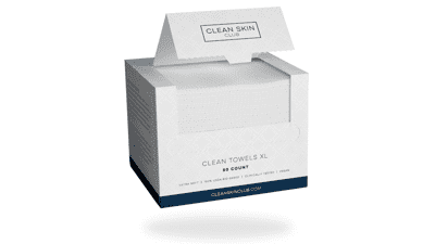 Clean Skin Club Clean Towels XL, Biobased Dermatologist Approved Face Towel, Disposable Clinically Tested Towelette, Makeup Remover Dry Wipes, Ultra Soft, 50 Ct