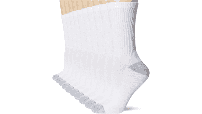 Hanes Women's Soft Moisture-Wicking Crew Socks - 10 and 14-Packs