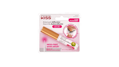 KISS Clear Strip Lash Adhesive With Aloe, Waterproof, Formaldehyde and Latex Free, Super Strong Hold Eyelash Glue, 0.17 Oz