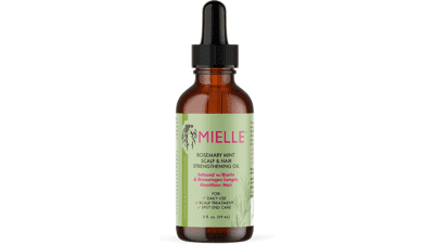 Mielle Organics Rosemary Mint Scalp & Hair Strengthening Oil with Biotin & Essential Oils - Nourishing Treatment for Split Ends and Dry Scalp - All Hair Types - 2 fl oz