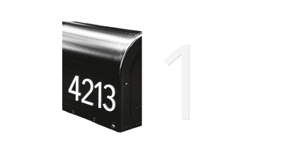 Premium 3D Acrylic Mailbox Number - Self Stick - Long Lasting - Weatherproof - Made in USA (White, 3 inch, Number 1)