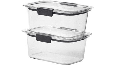 Rubbermaid Brilliance BPA Free Food Storage Containers with Lids - Airtight for Lunch, Meal Prep, and Leftovers - Set of 2 (4.7 Cup)