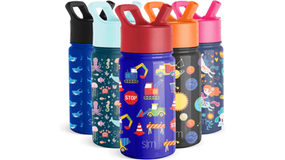 Simple Modern Kids Water Bottle with Straw Lid | Insulated Stainless Steel Tumbler for Toddlers | Summit Collection | 14oz, Under Construction