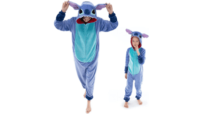 Snug Fit Unisex Adult Onesie Pajamas, Flannel Cosplay Animal Halloween Costume Sleepwear