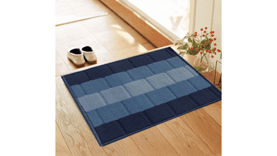 Status Floor Door Mat with Anti Slip Backing - Blue (15 x 22 inches)