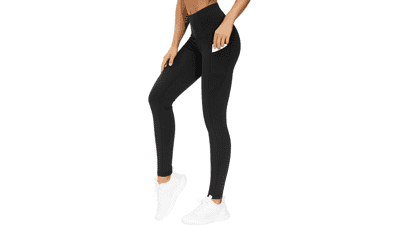 Thick High Waist Yoga Pants with Pockets, Tummy Control Leggings for Women