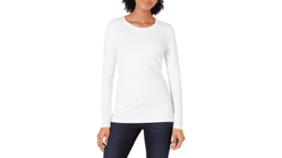 Women's Classic-Fit Long-Sleeve Crewneck T-Shirt - Plus Size