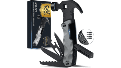 13 In 1 Survival Multi Tools Hammer - Camping Accessories for Men, Dad Gifts - Cool Gadgets for Adults, Boyfriend, Husband, Grandpa - Birthday, Valentines, Fathers