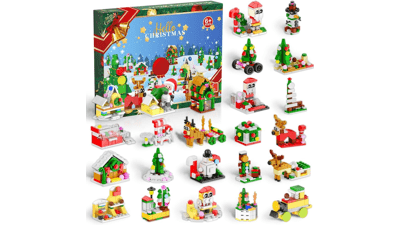 2023 Advent Calendar - Xmas Building Toys - 24 Days Christmas Countdown, Stocking Stuffers for Boys Girls 4-12 Years (plastic02)