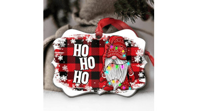 2023 Christmas Ornaments - Gnome Christmas Santa Ho Ho Ho Funny Aluminum Ornament