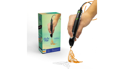 3Doodler Flow 3D Printing Pen - Black with Free Refill Filaments, Stencil Book, Getting Started Guide
