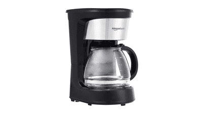 5 Cup Coffee Maker with Reusable Filter - Black and Stainless Steel