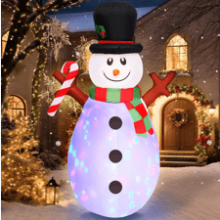 5 FT Christmas Inflatables Snowman with Colorful Rotating Led Lights - Outdoor Yard Decorations - Blow Up Cute Snowman Xmas Frosty Winter Decor - Clearance for Indoor Lawn Garden Holiday Party