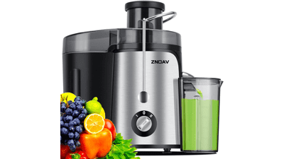 600W Juicer with 3.5” Wide Chute for Whole Fruits and Veg, 3 Speeds, BPA Free, Easy to Clean, Compact Centrifugal Juicer