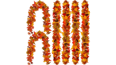 6PCS Fall Maple Leaves Garland - Party Joy 5.6Ft Artificial Maple Leaf Autumn Garland Hanging Fall Vines Table Decorations Front Door Fall Decor Thanksgiving Decor Outside Indoor Decor